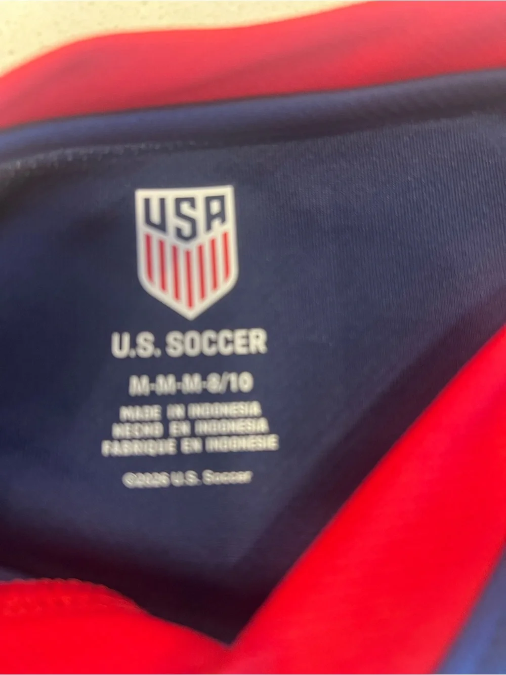 United States Soccer Kids Jersey - Navy with Red Accents
